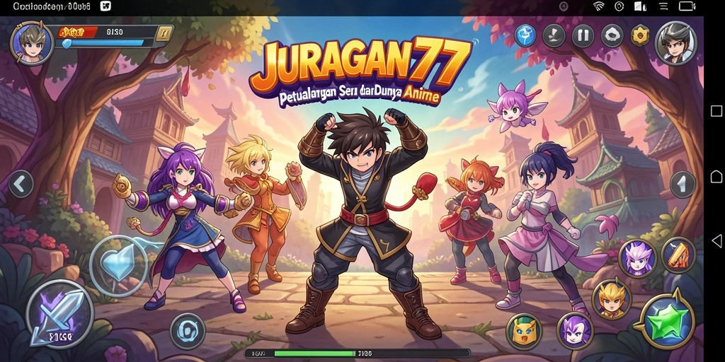 Screenshot dari gameplay menampilkan aksi seru karakter Anime.