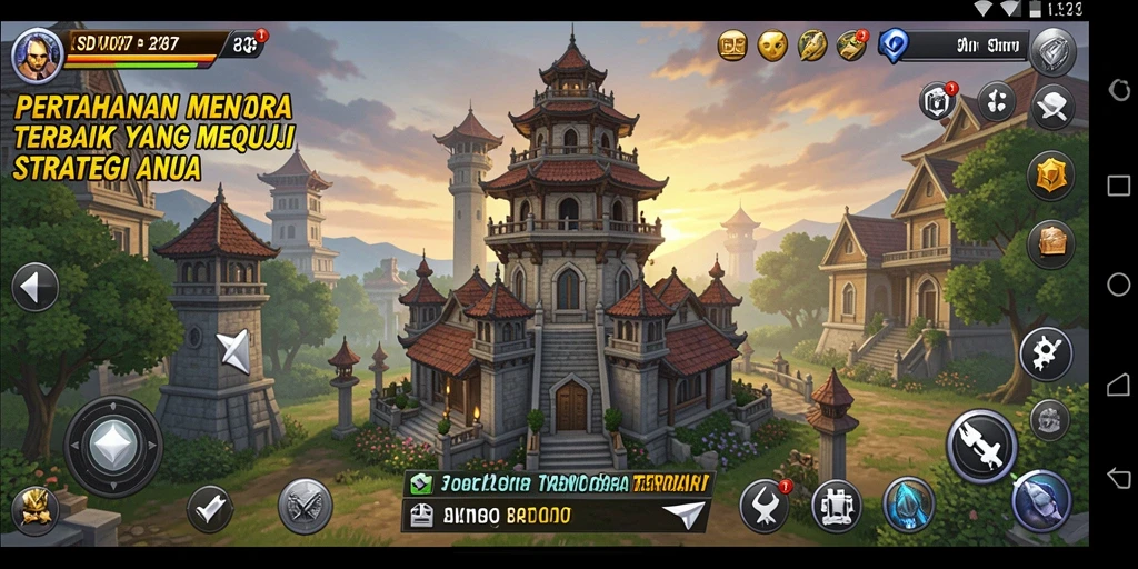 Tampilan gameplay <strong>SD107</strong> yang mendebarkan dalam pertarungan Tower Defense.