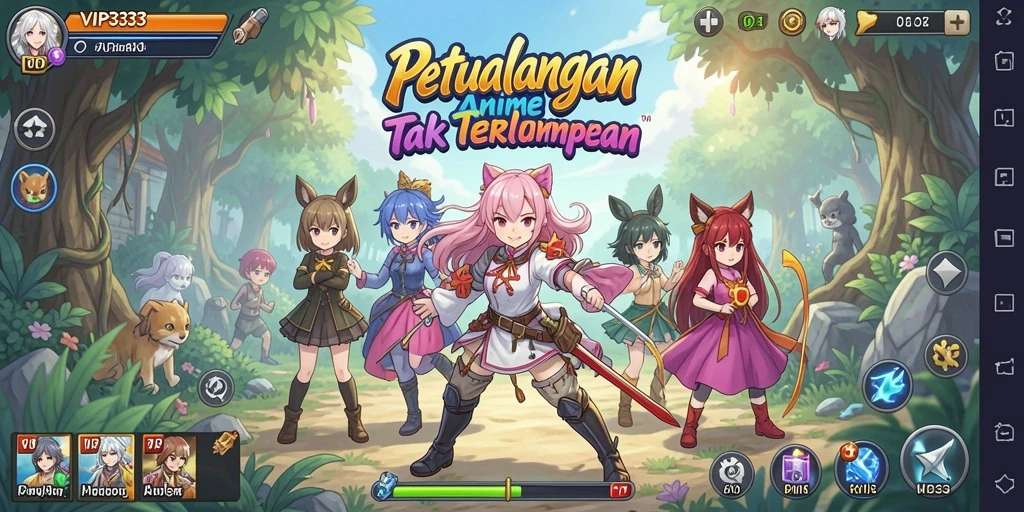 Tampilan menarik gameplay VIP333 dengan karakter anime yang dinamis.